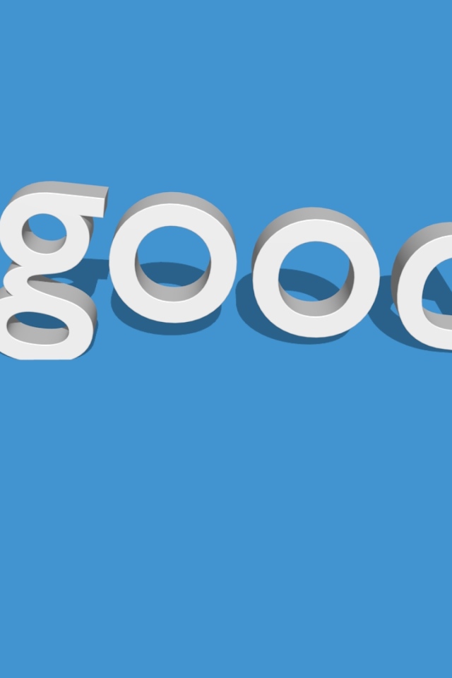 Белая надпись на английском good на голубом фоне