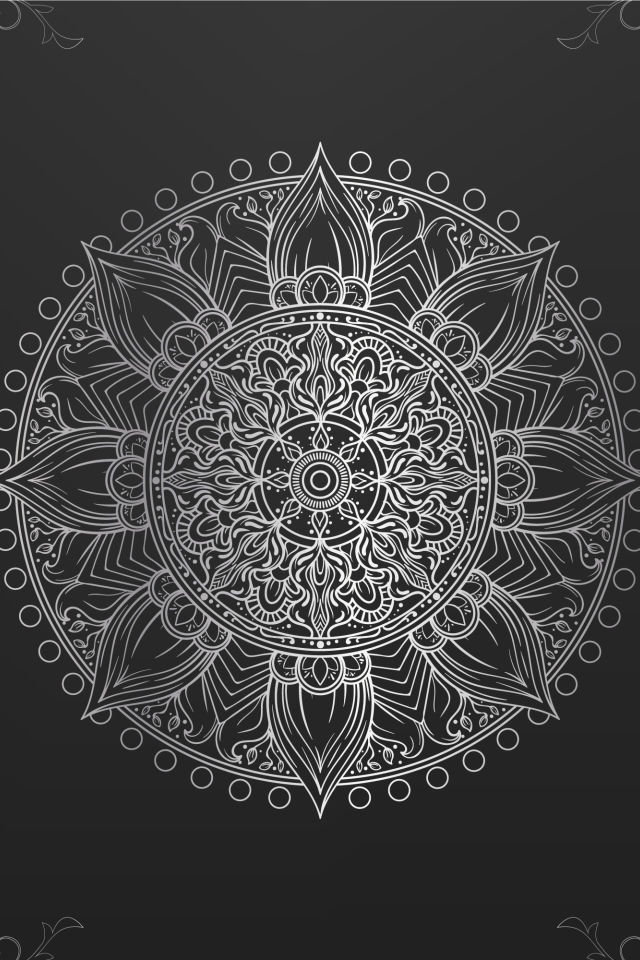 Необычный красивый белый рисунок на черном фоне