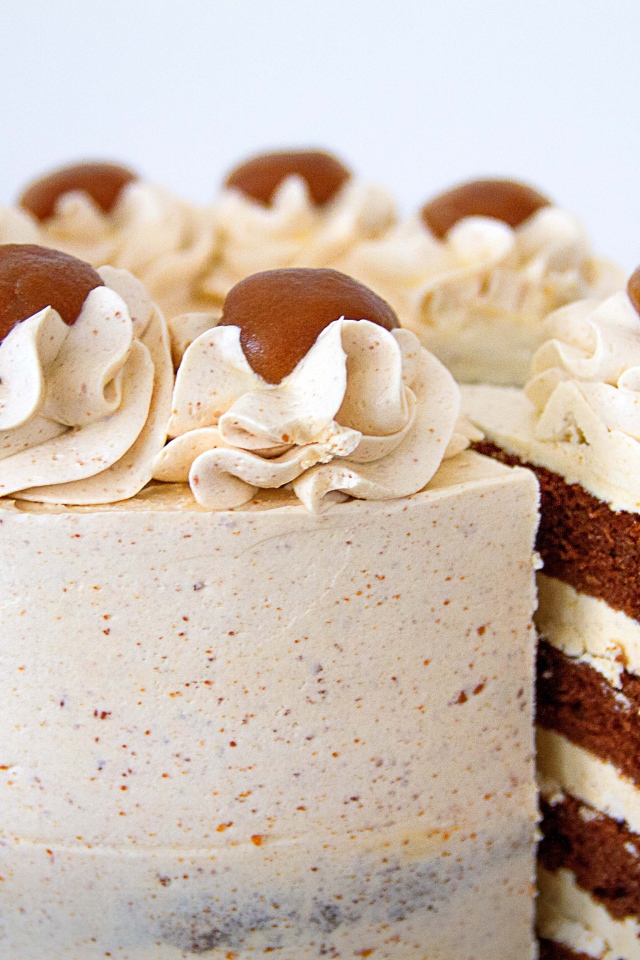 Торт с белым кремом и кофейными коржами 