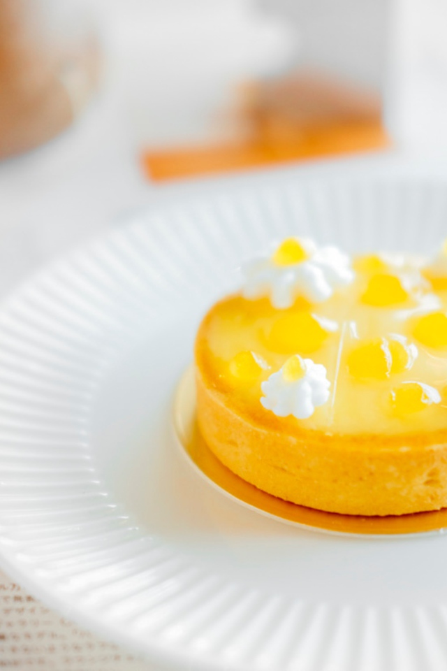 Вкусный творожный десерт на белой тарелке