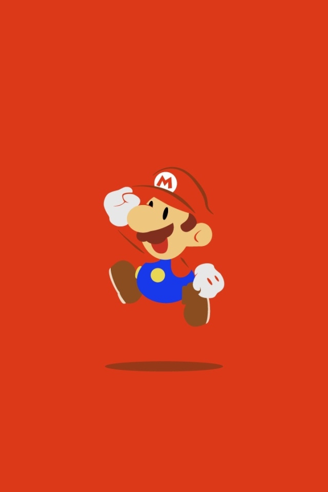 Little Mario on a red background