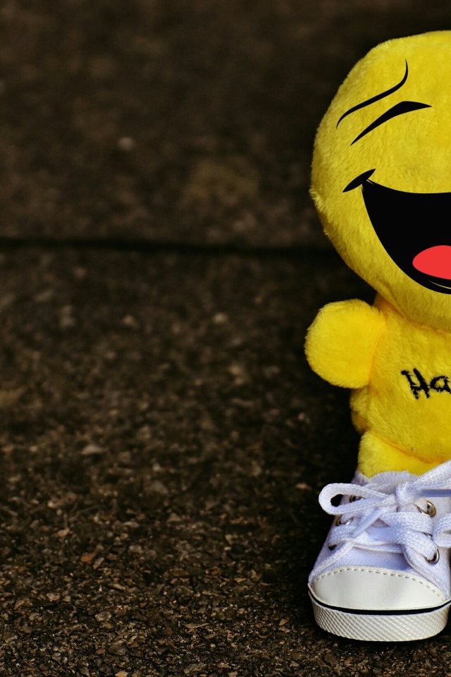 Toy smiley in sneakers