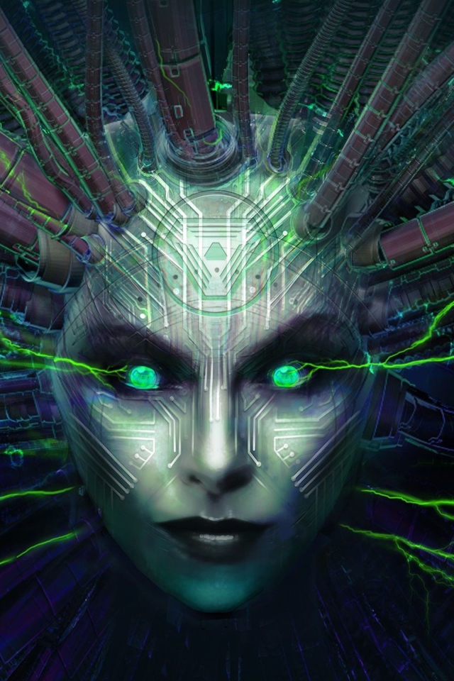 Лицо с проводами компьютерная игра System Shock
