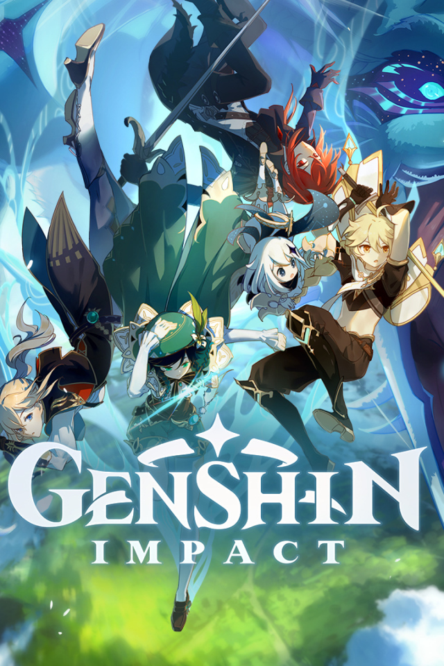 Genshin Impact computer game poster, 2020