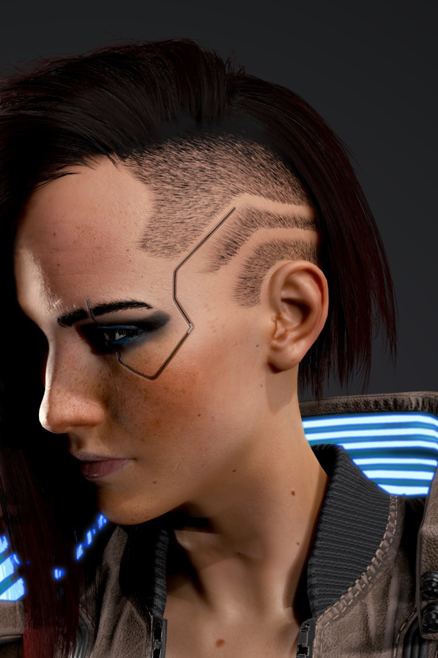 Девушка, солдат персонаж компьютерной игры Cyberpunk 2077