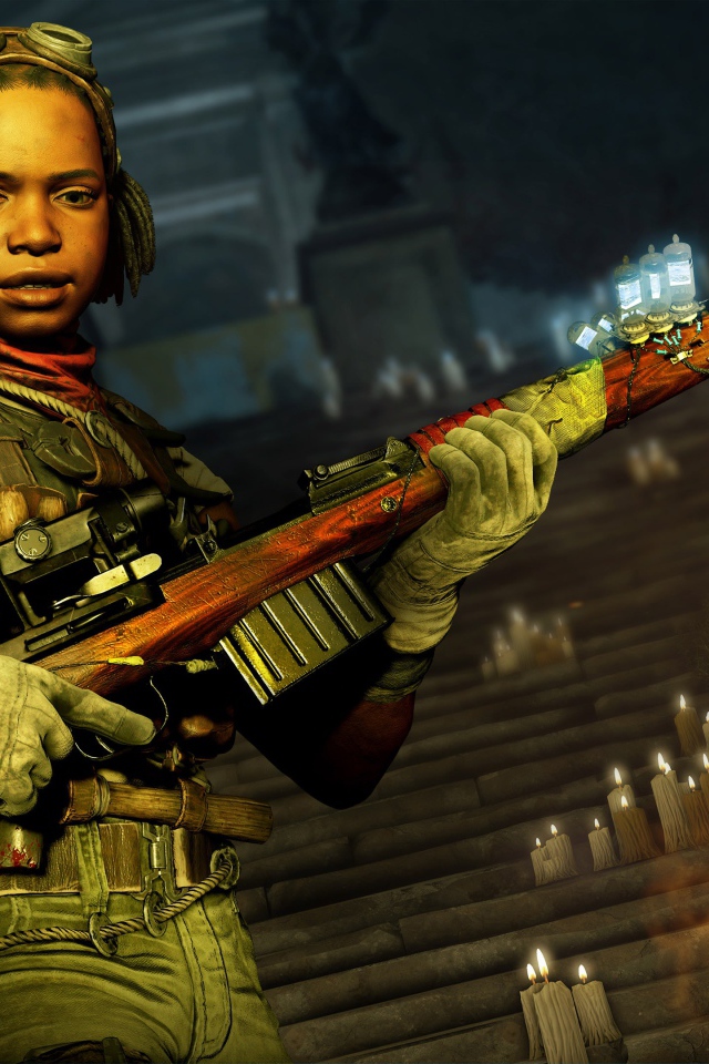 Девушка из компьютерной игры Zombie Army 4: Dead War