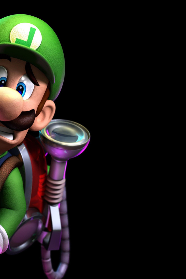 Герой Марио на черном фоне