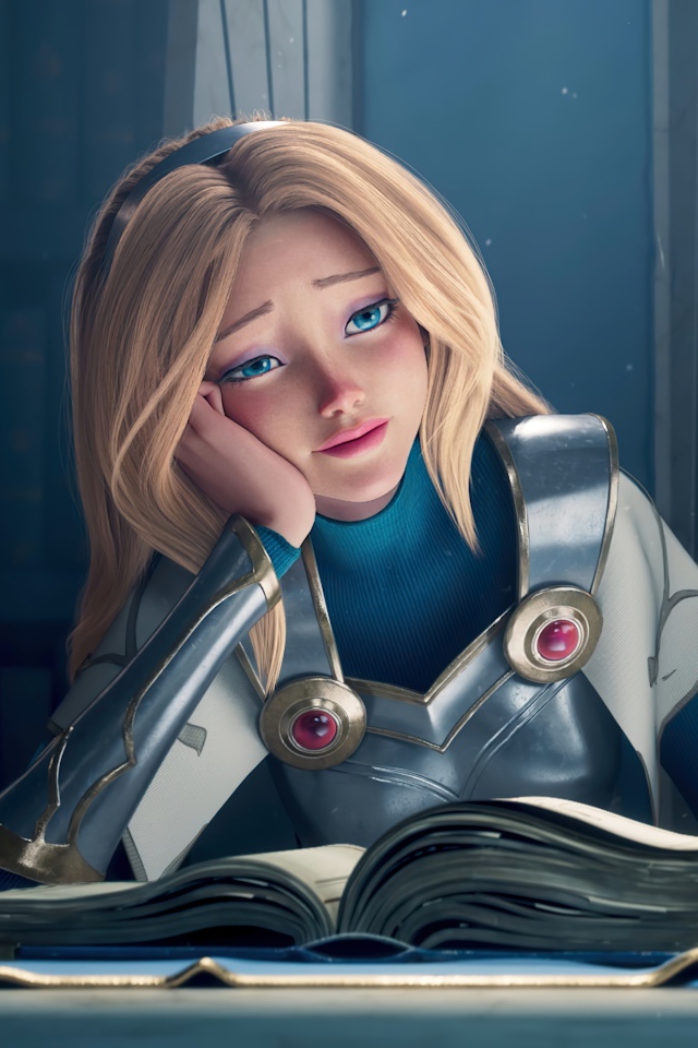 Грустная девушка воин с книгой 