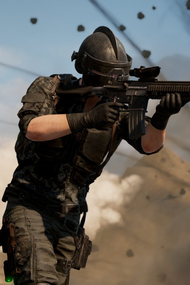 Солдаты в бою из компьютерной игры PUBG