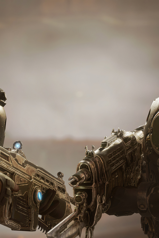 Солдаты с оружием, компьютерная игра Gears Tactics, 2020