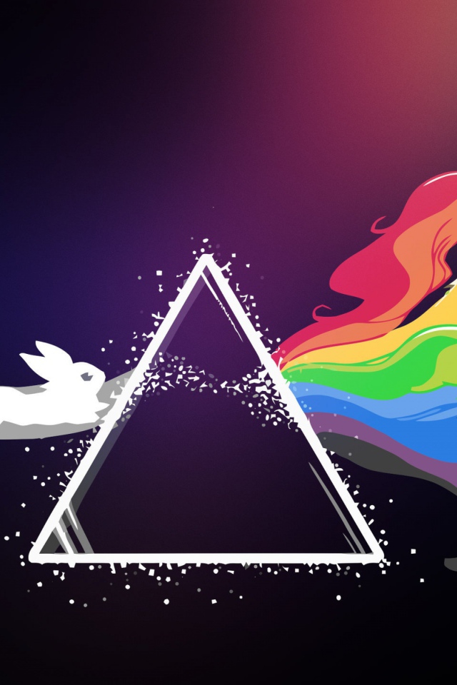 Белый треугольник с разноцветными покемонами