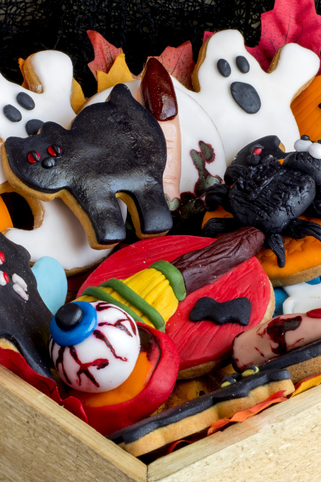 Страшное печенье в ящике на праздник Хэллоуин