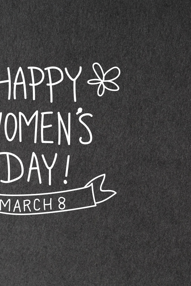 Надпись на сером фоне на Международный женский день 8 марта