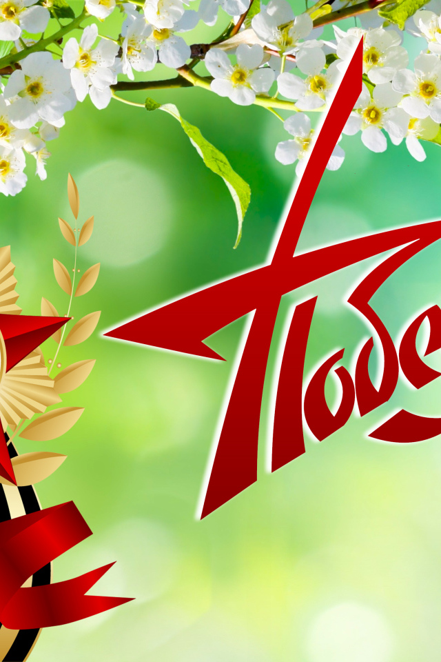 Орден с георгиевской лентой и надписью Победа на 9 мая