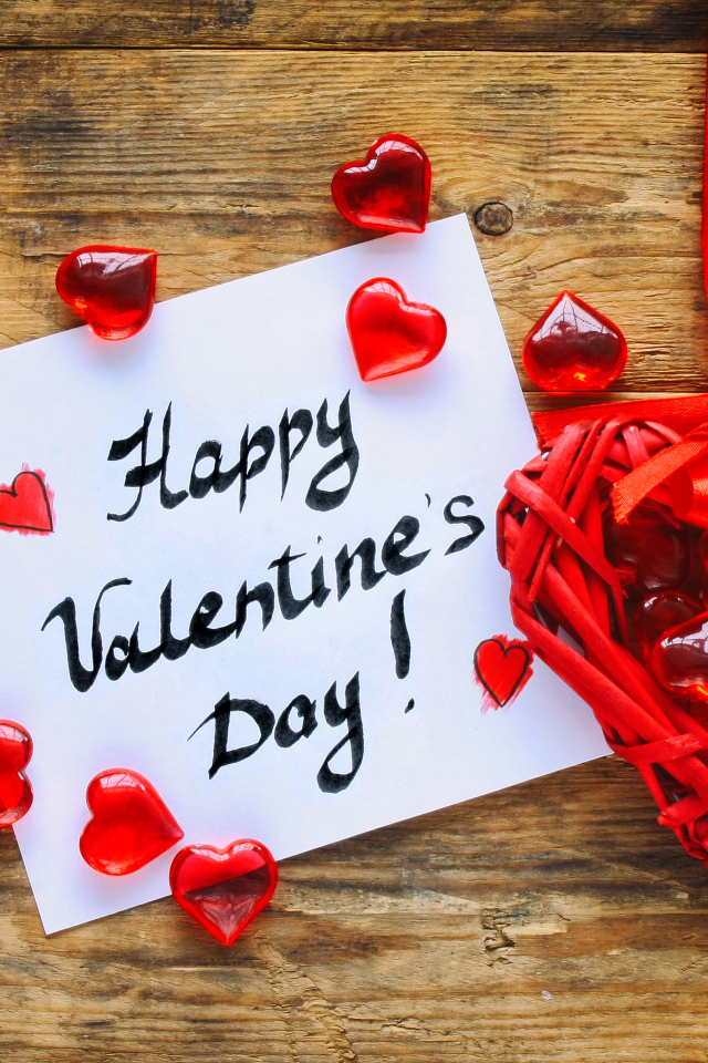 Красивое сердечко и открытка на День Святого Валентина 14 февраля