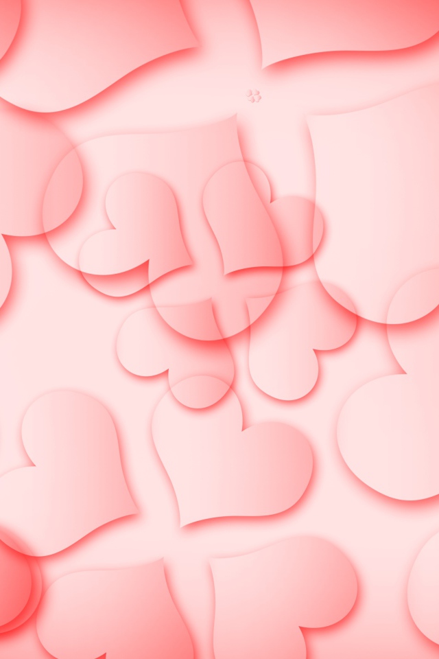 Рисунок из сердец на розовом фоне