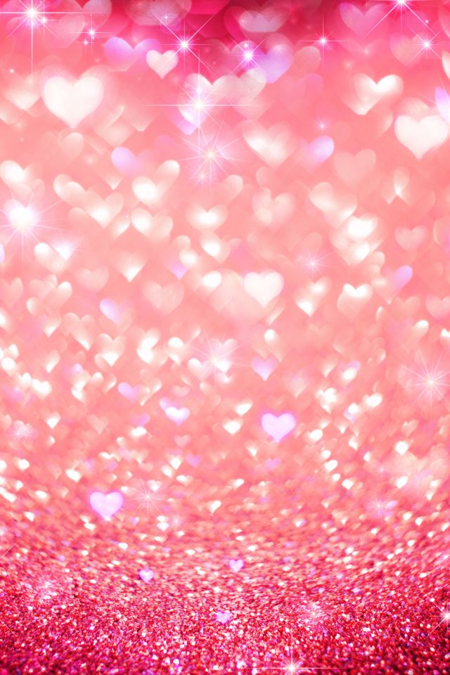 Блестящий фон с сердечками 