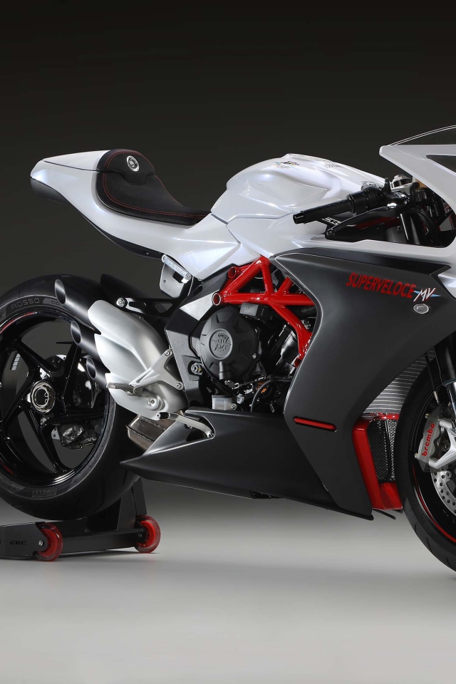 Motorcycle Agusta Superveloce 800, 2020 on a gray background