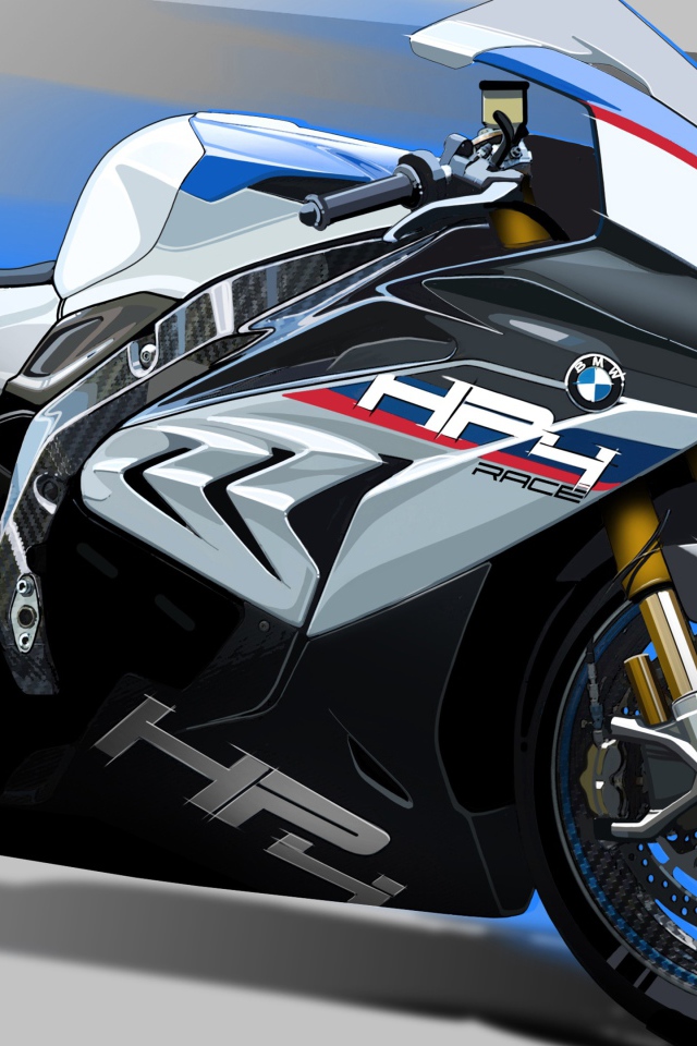 Гоночный мотоцикл BMW HP4  крупным планом