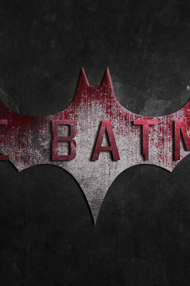 Надпись нового фильма Бэтмен на сером фоне