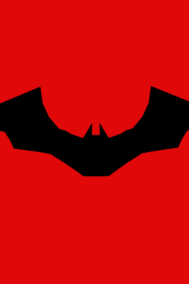Логотип нового фильма Бэтмен на красном фоне