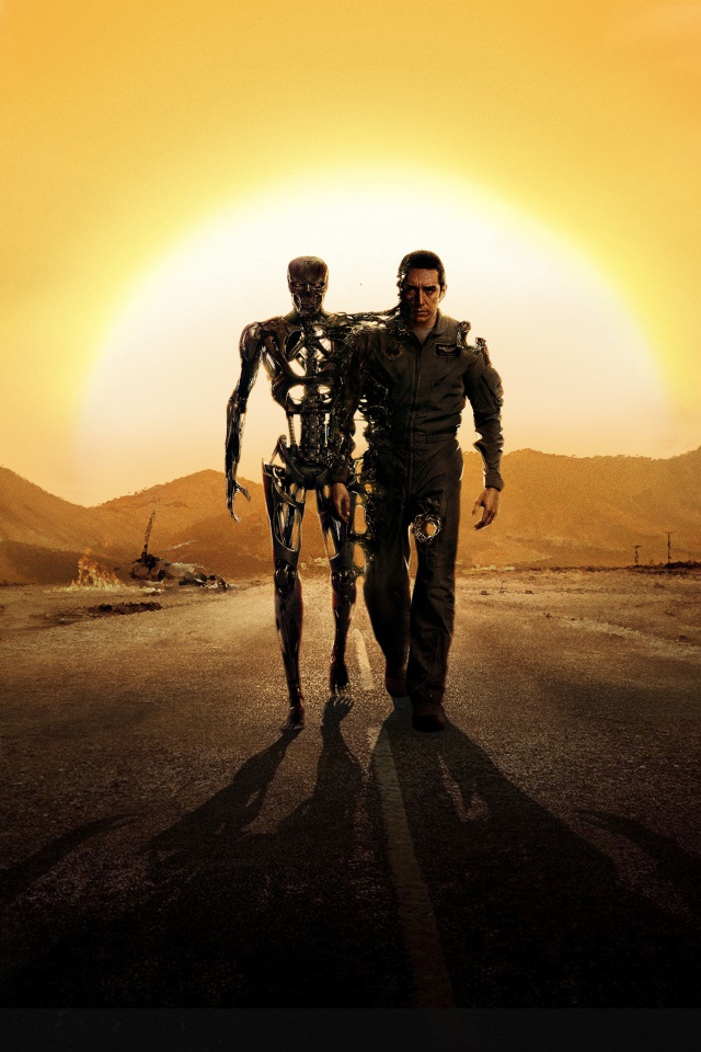 Characters in the movie Terminator: Dark Fates on the track