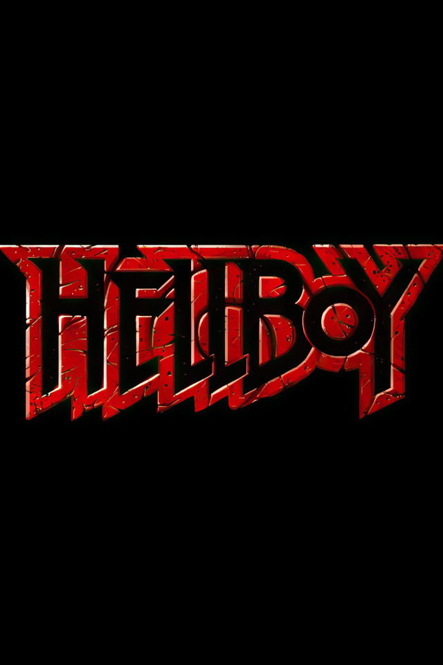Логотип фильма Хеллбой на черном фоне
