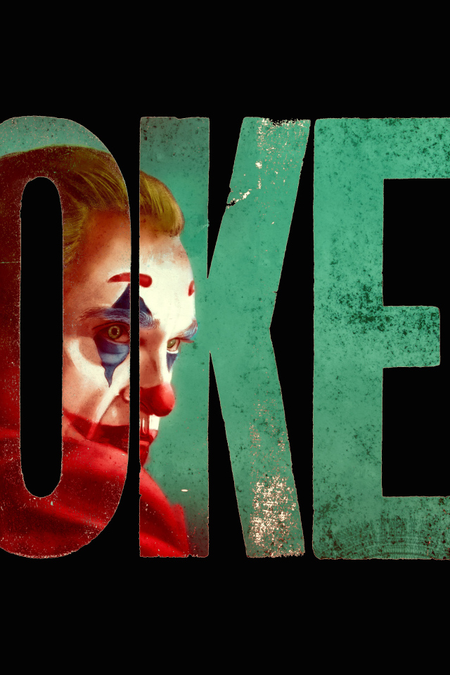Joker movie poster on a black background