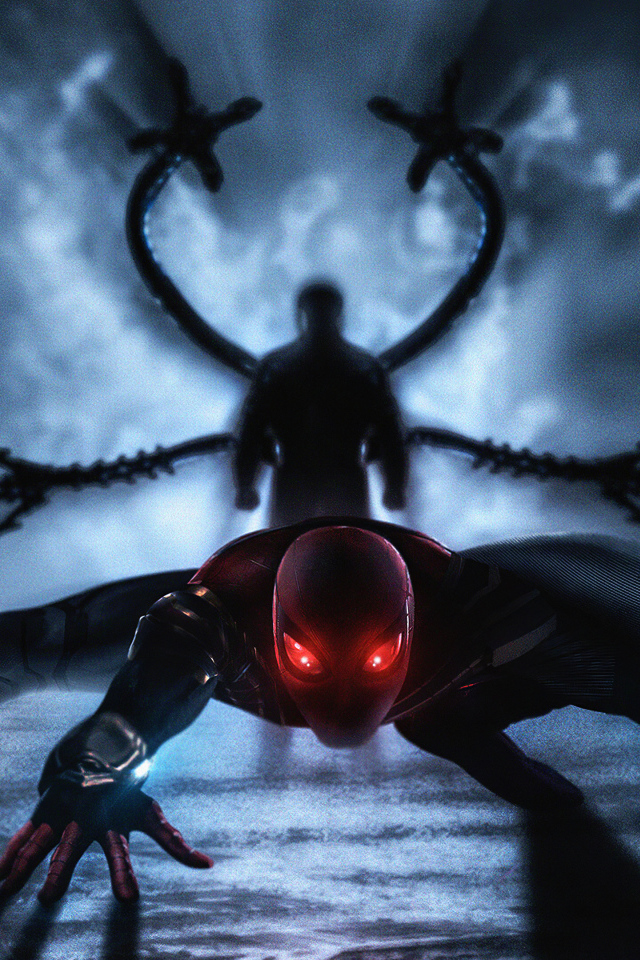 Супергерой спайдермен готовится в атаке