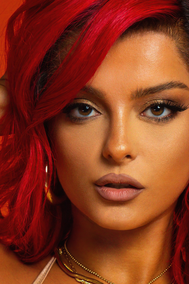 Американская певица Биби Рекса с красными волосами  крупным планом