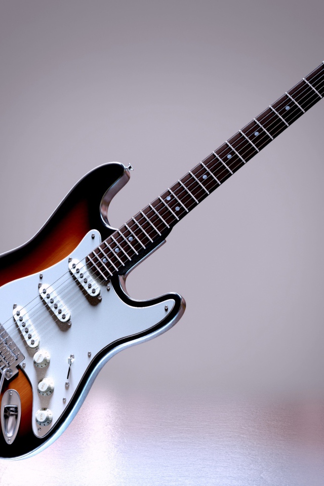 Красивая электрогитара на сером фоне