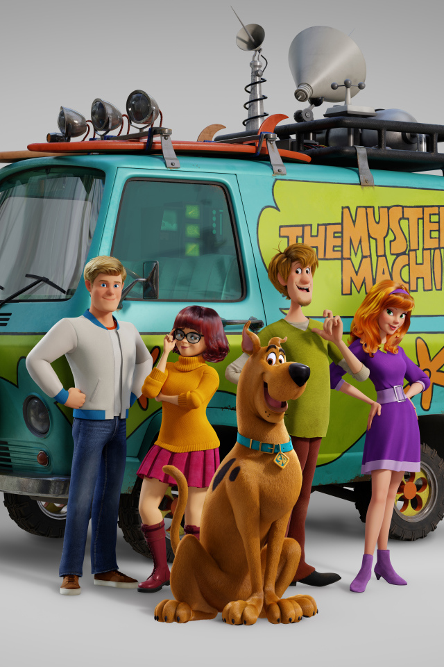 Bright poster with the main characters of the cartoon Scooby-Doo, 2020
