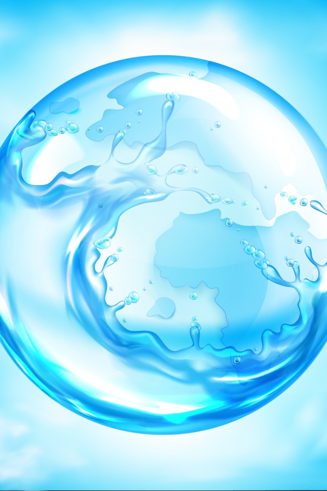 Голубой водный пузырь в воздухе