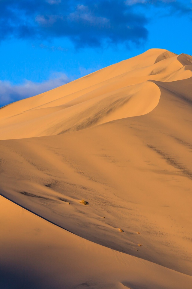 Песчаные дюны под голубым небом 