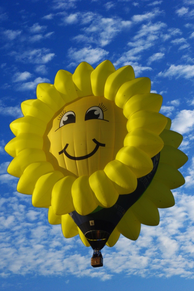 Красивые воздушные шары в голубом небе 