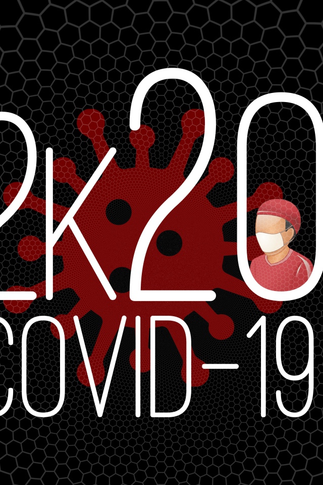 Надпись COVID-19 на черном фоне