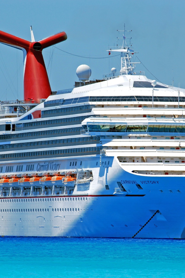 Large cruise ship Carnival Victory at sea