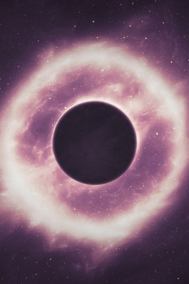 Планета в солнечной системе в огненном круге 