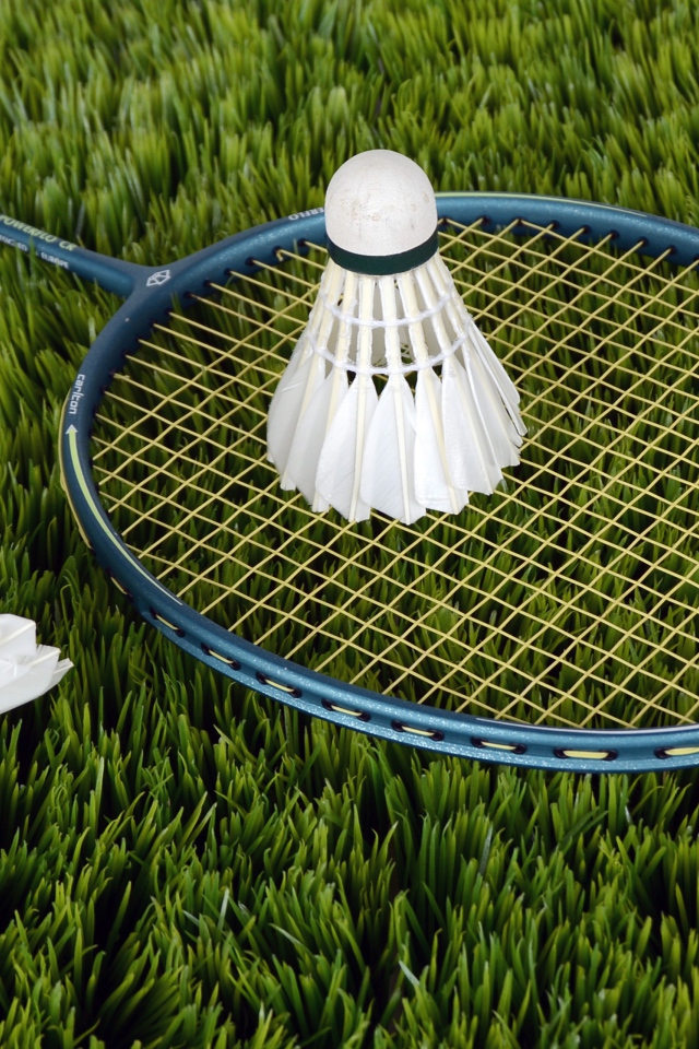 Ракетка и воланчики для игры в бадминтон 