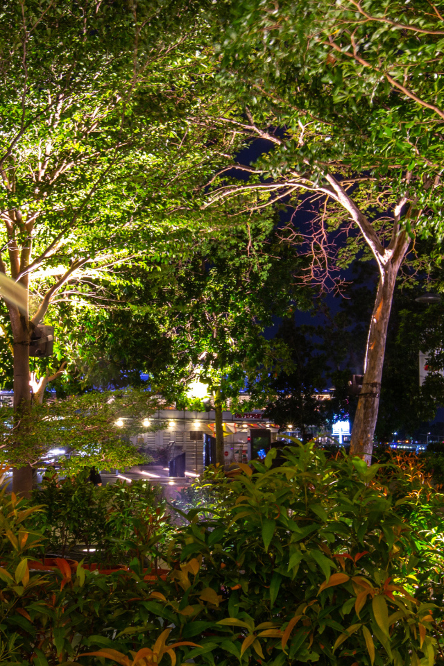 Большой фонтан в форме льва в живописном парке, Сингапур Азия