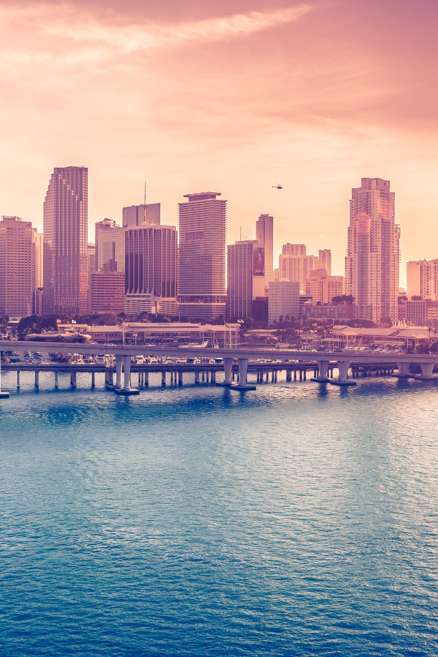 Вид на небоскребы Майами, штат Флорида