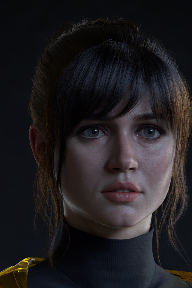 Актриса Анна Де Армас на черном фоне