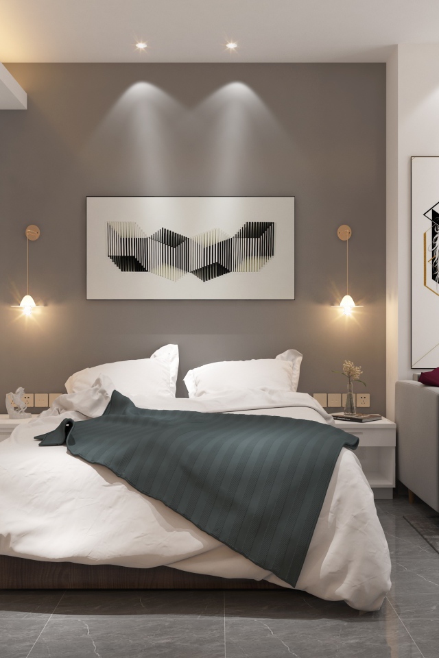 Красивая спальня с гостиной в стиле модерн