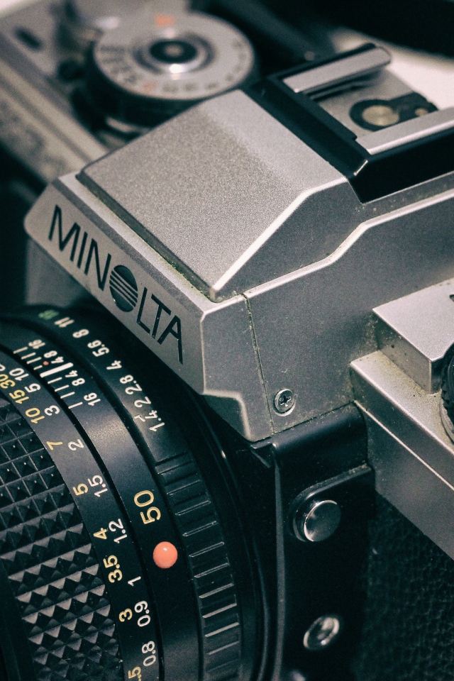 Old MINOLTA camera close-up
