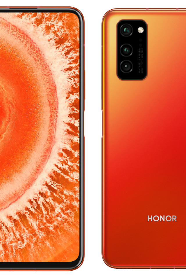 Смартфон Honor View 30 на белом фоне