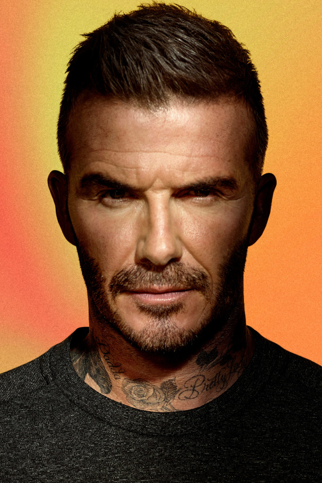 Футболист Дэвид Бекхэм крупным планом