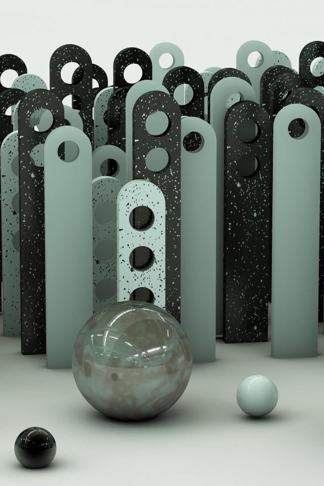 Шары 3д и железные планки 