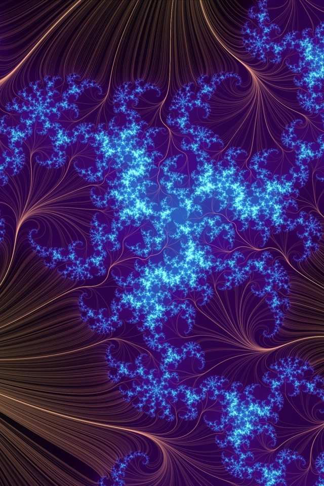 Абстрактный неоновый рисунок с коричневыми вставками 