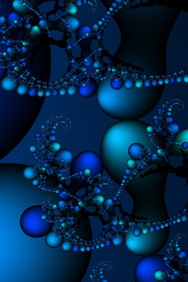 Шары разного размера в фрактальном рисунке