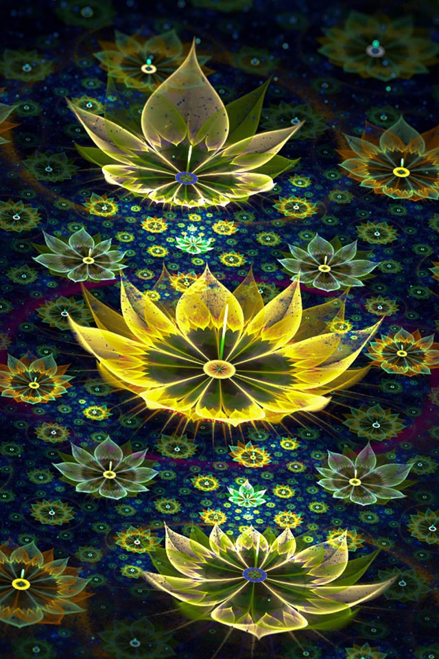 Красивые 3д цветы на черном фоне